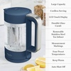 image:imageMartha Stewart Electric Kettle with Removable Stainless Steel Tea Infuser Glass Carafe17L 7 Cups Hot Water Boiler 4 Presets Keep Warm amp Auto ShutOff Cordless 360 Swivel Base Linen CreamIndigo Blue